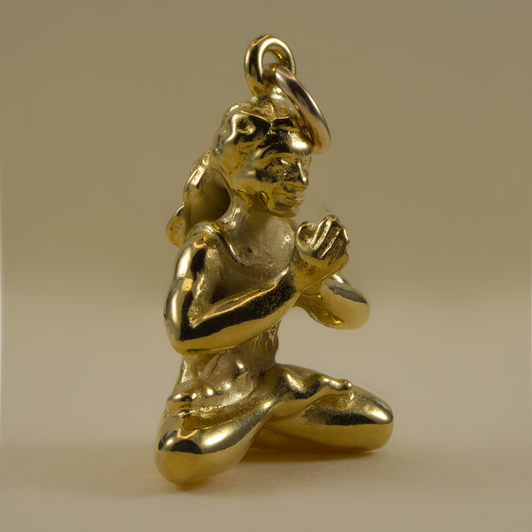 Gold Vermeil Yoga Lotus Pose charm or pendant - Side View - CharmWorks