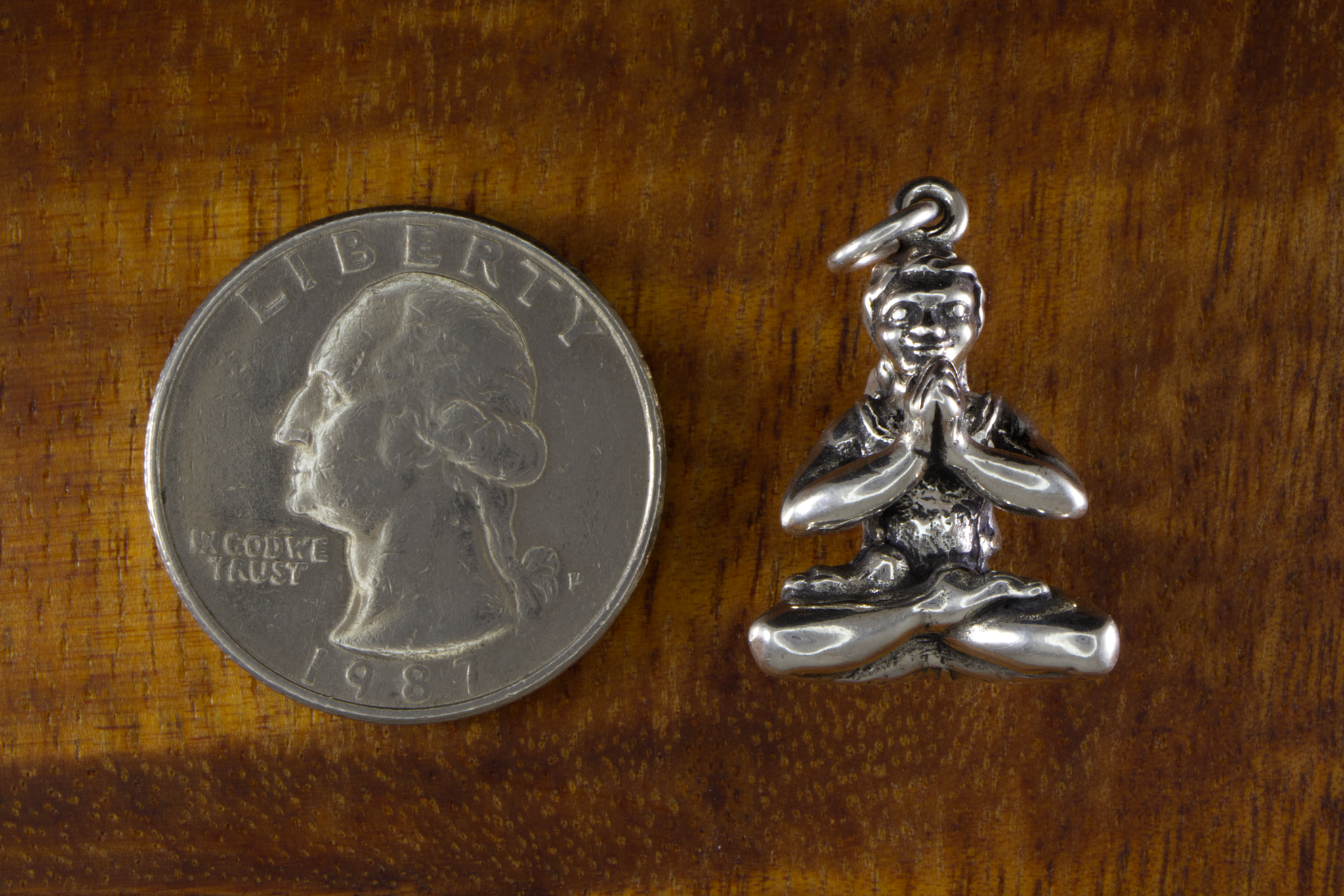 Yoga Lotus Pose Charm Size Reference - CharmWorks