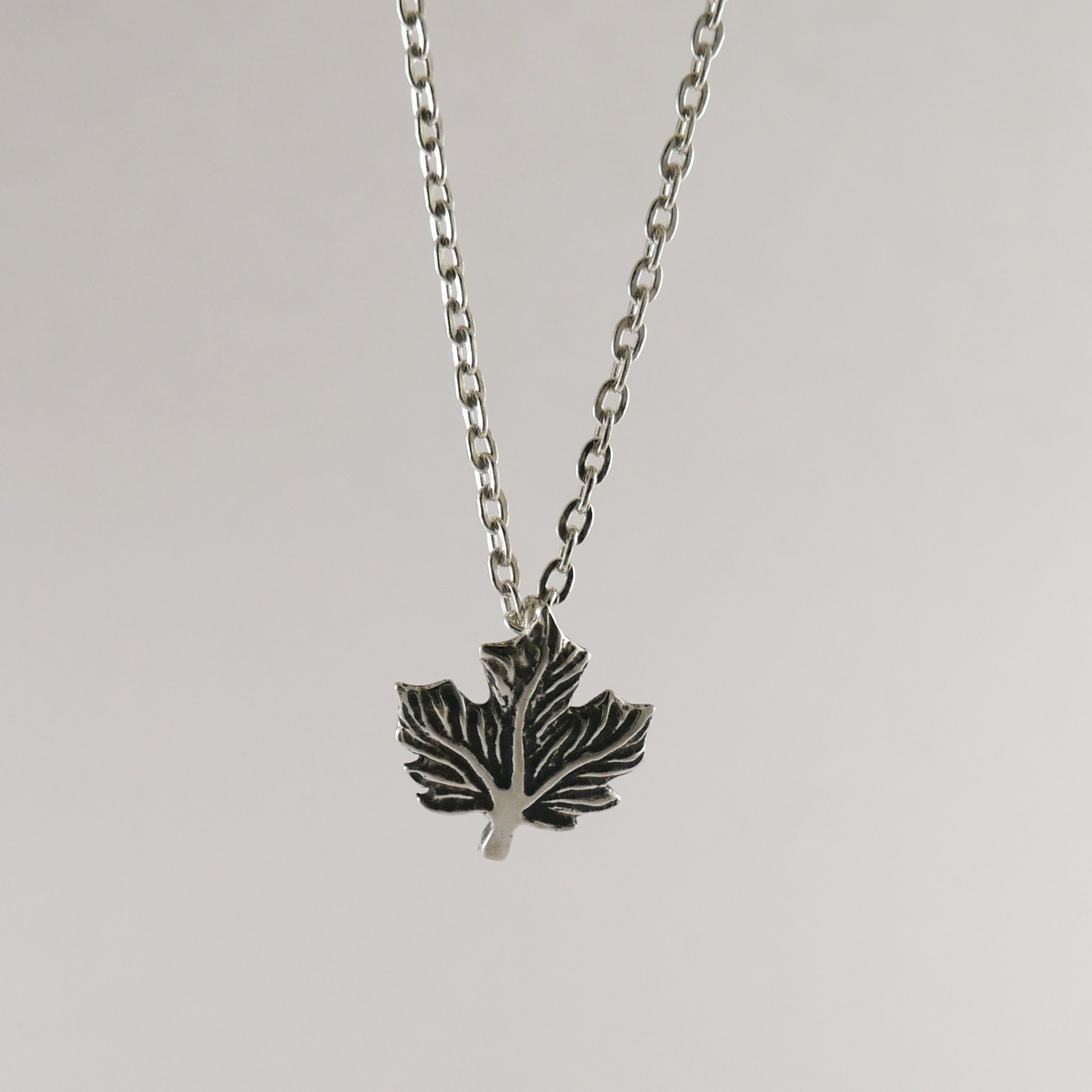 Sterling Silver maple leaf necklace