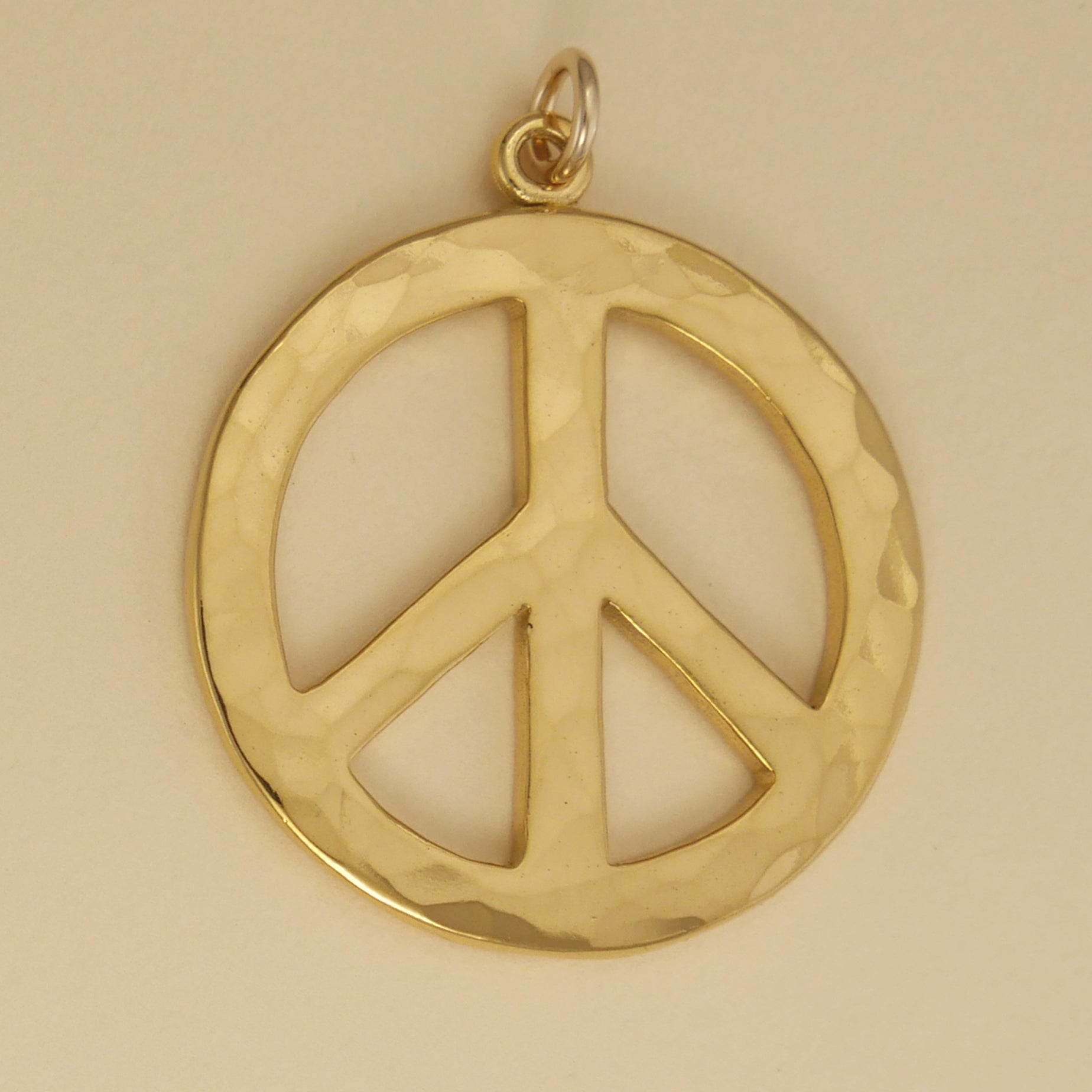Necklace Gold Peace Sign Charm Solid 10k Or 14k Gold Peace Symbol