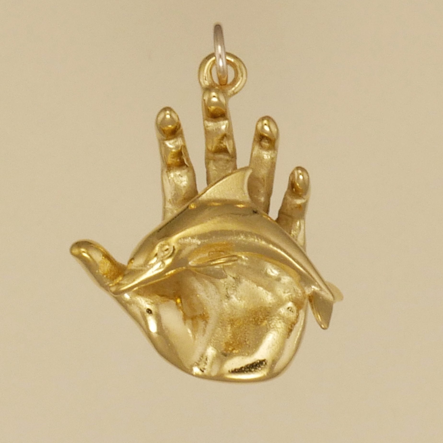 Hand Holding Dolphin Pendant - Charmworks