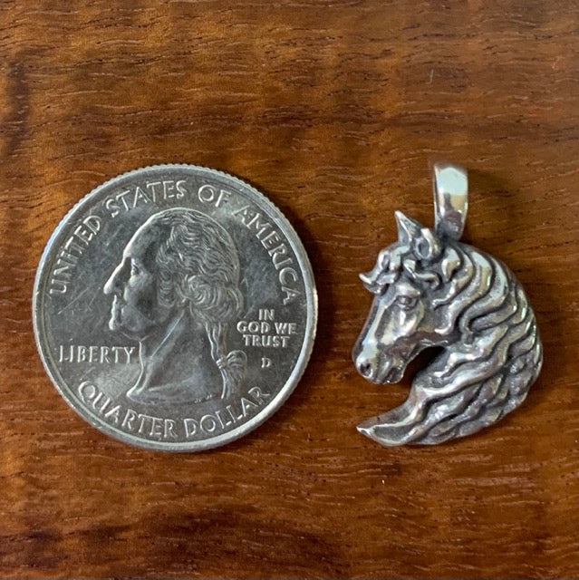 Horse Head Flowing Mane Pendant - Charmworks