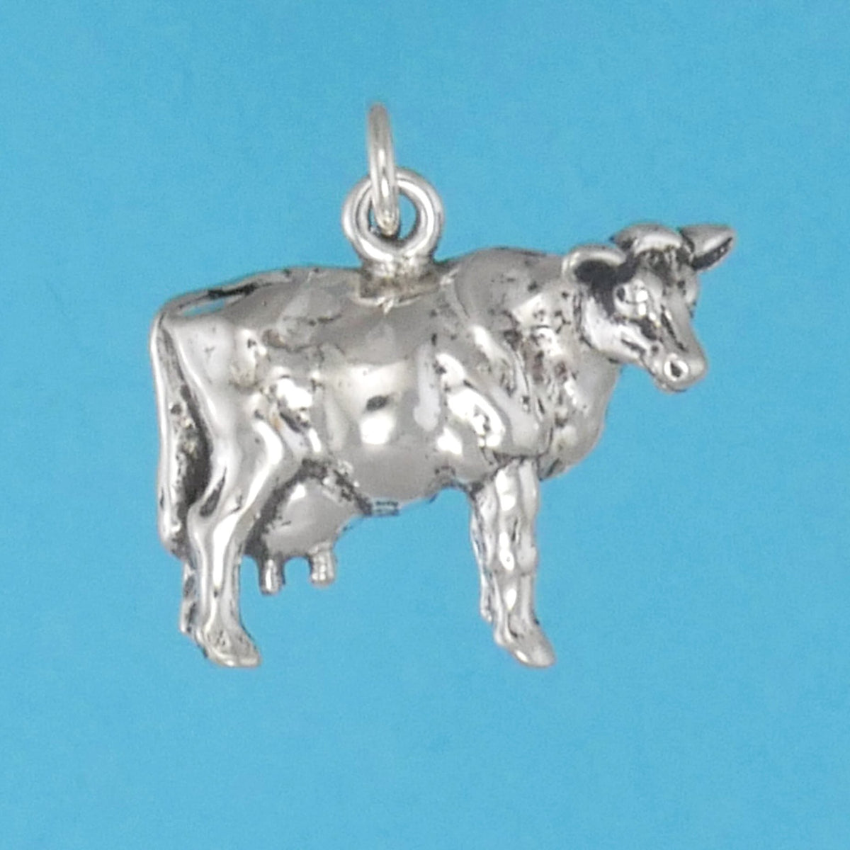 Charme Vache En Argent Sterling Vintage - 2,8 G, 1,9 Cm, Argent 925, Occasion En Bon état