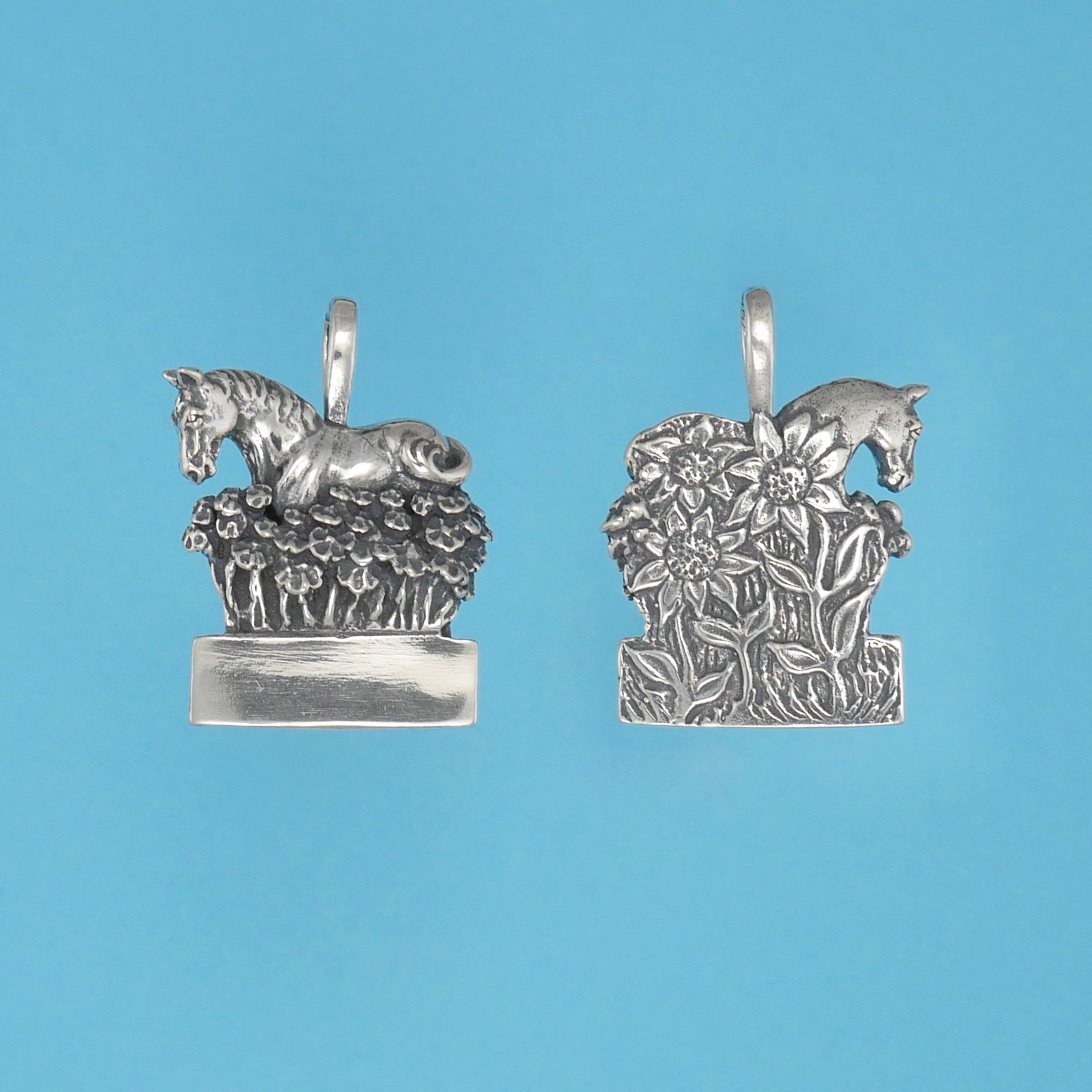Horse With Flower Box Pendant - Charmworks