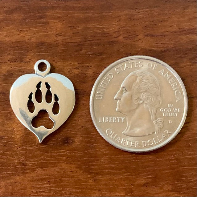 Dog Paw Print Heart - Charmworks