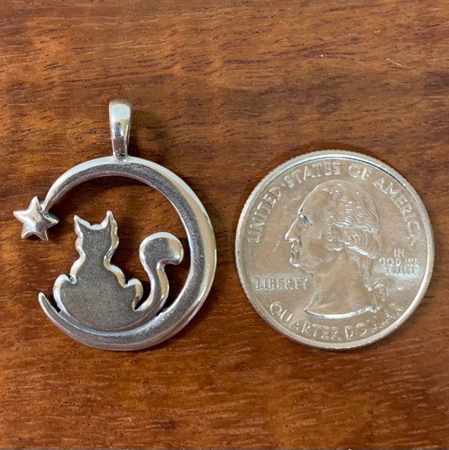 Cat And Moon Pendant - Charmworks