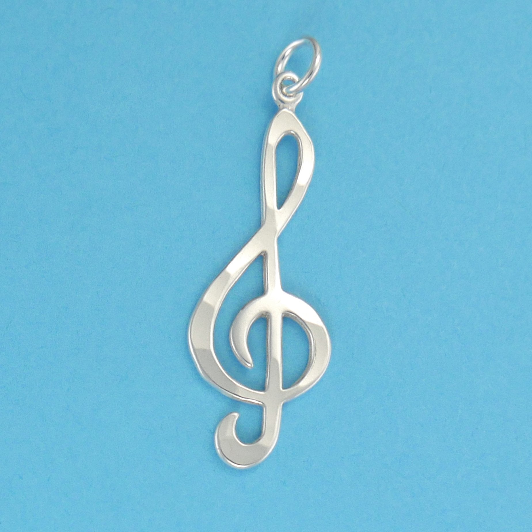 Treble Clef Music Charm Sterling Silver, Charm Only
