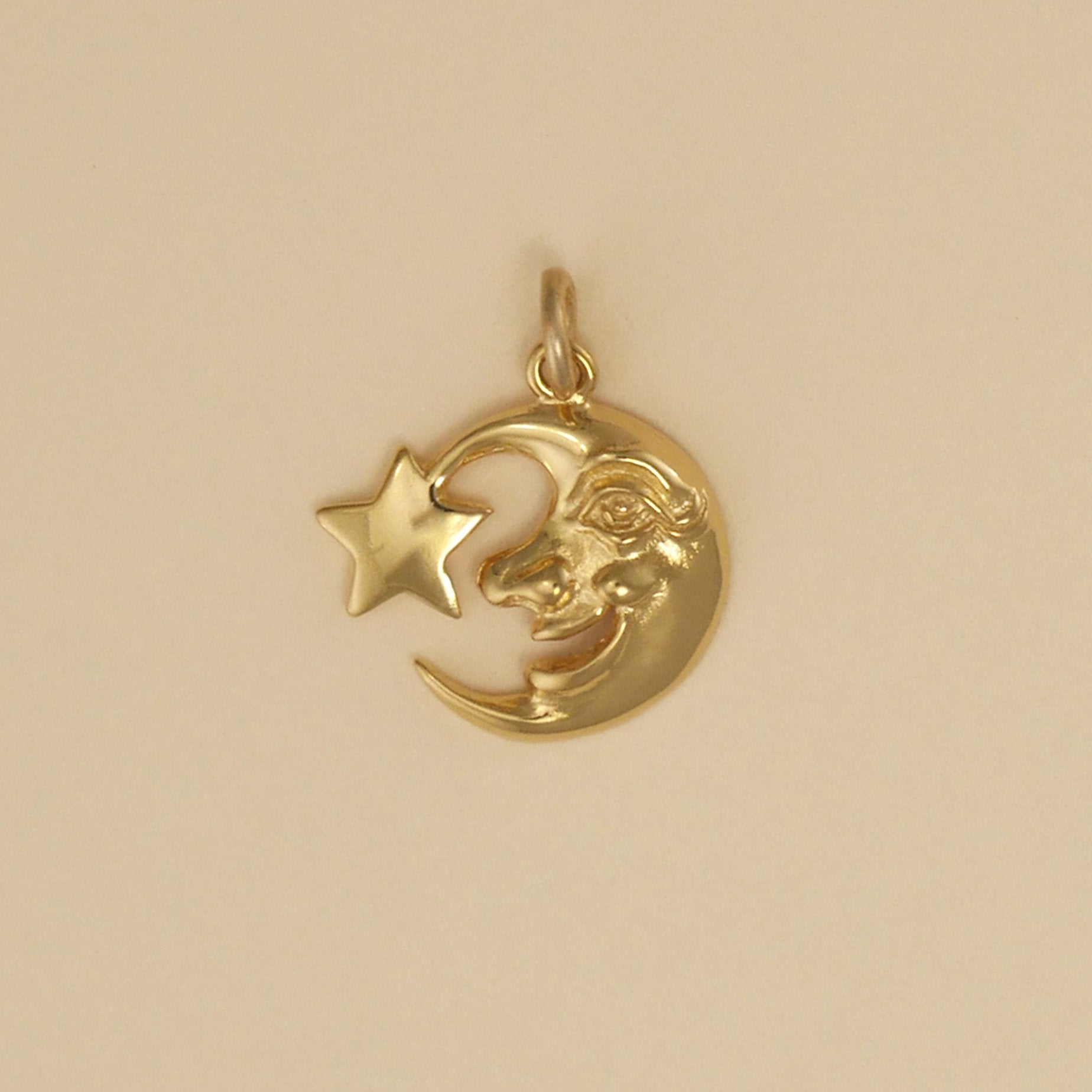 Moon Face With Star Charm - Charmworks