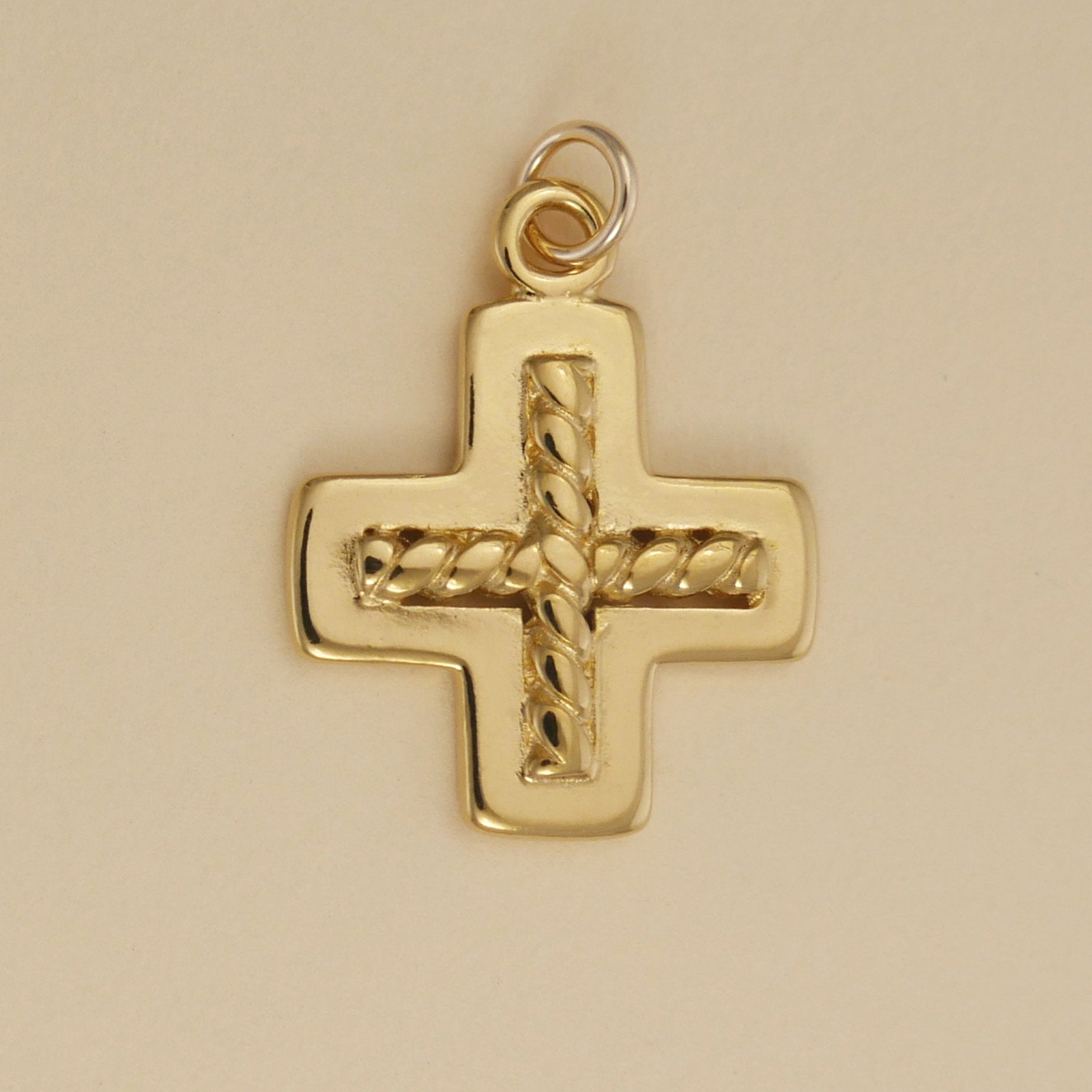 Greek Cross With Wire Twist Charm - Charmworks
