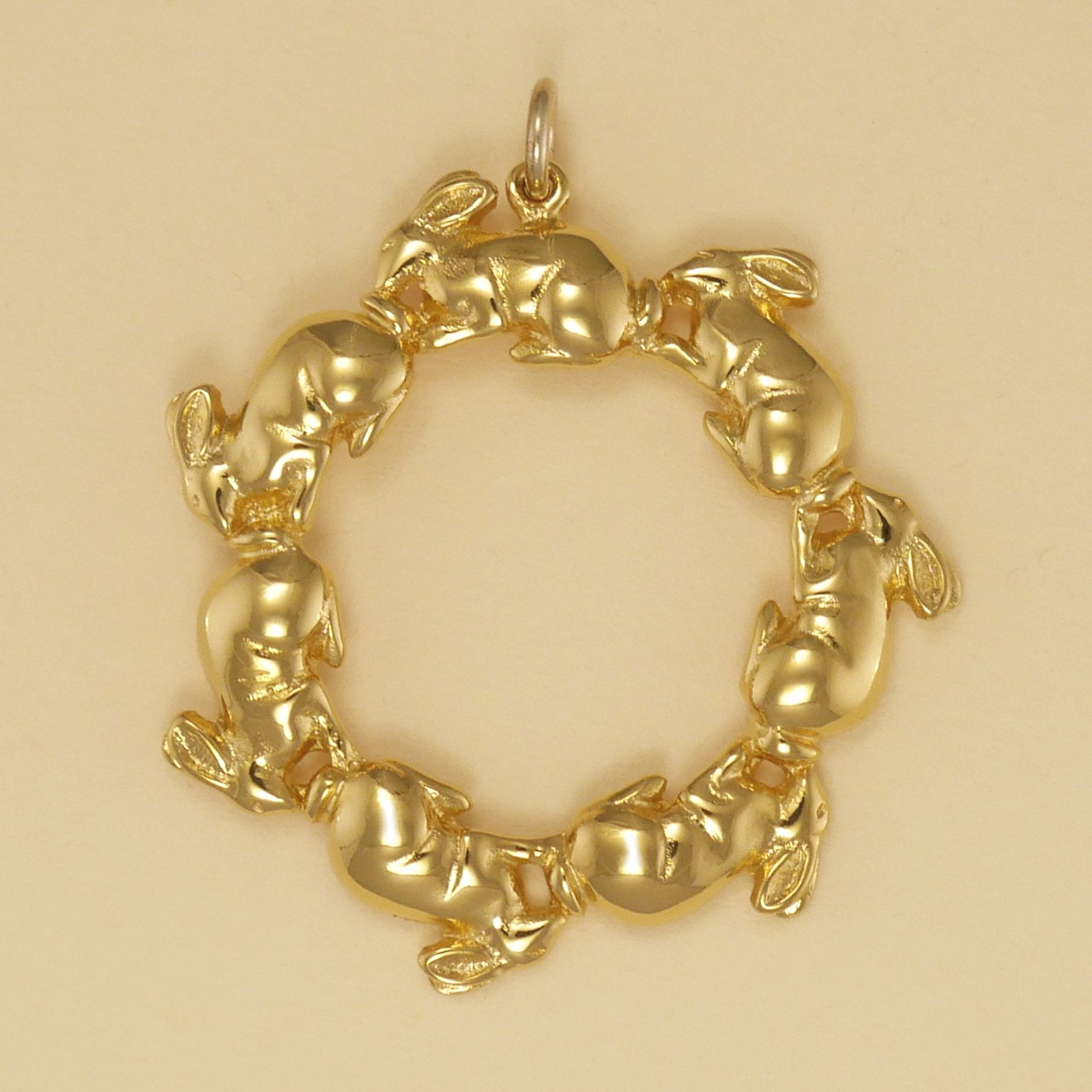 Bunny Rabbit Circle Pendant - Charmworks