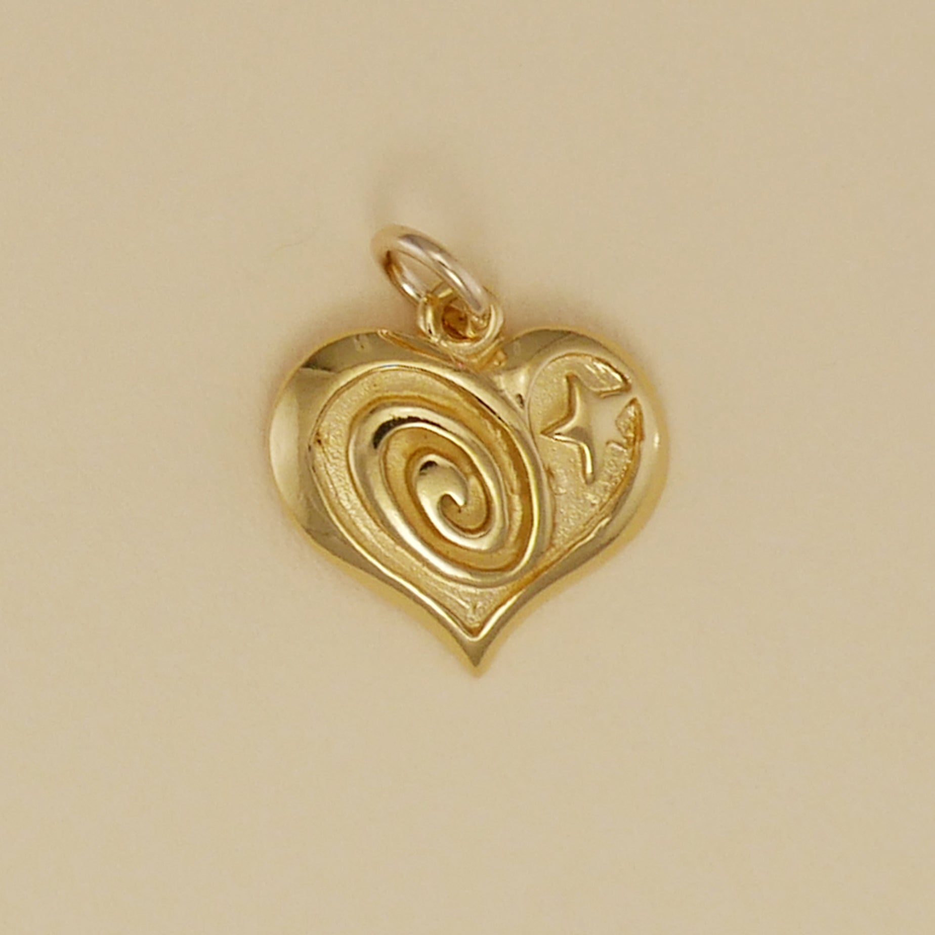 Swirl And Star Heart Charm - Charmworks