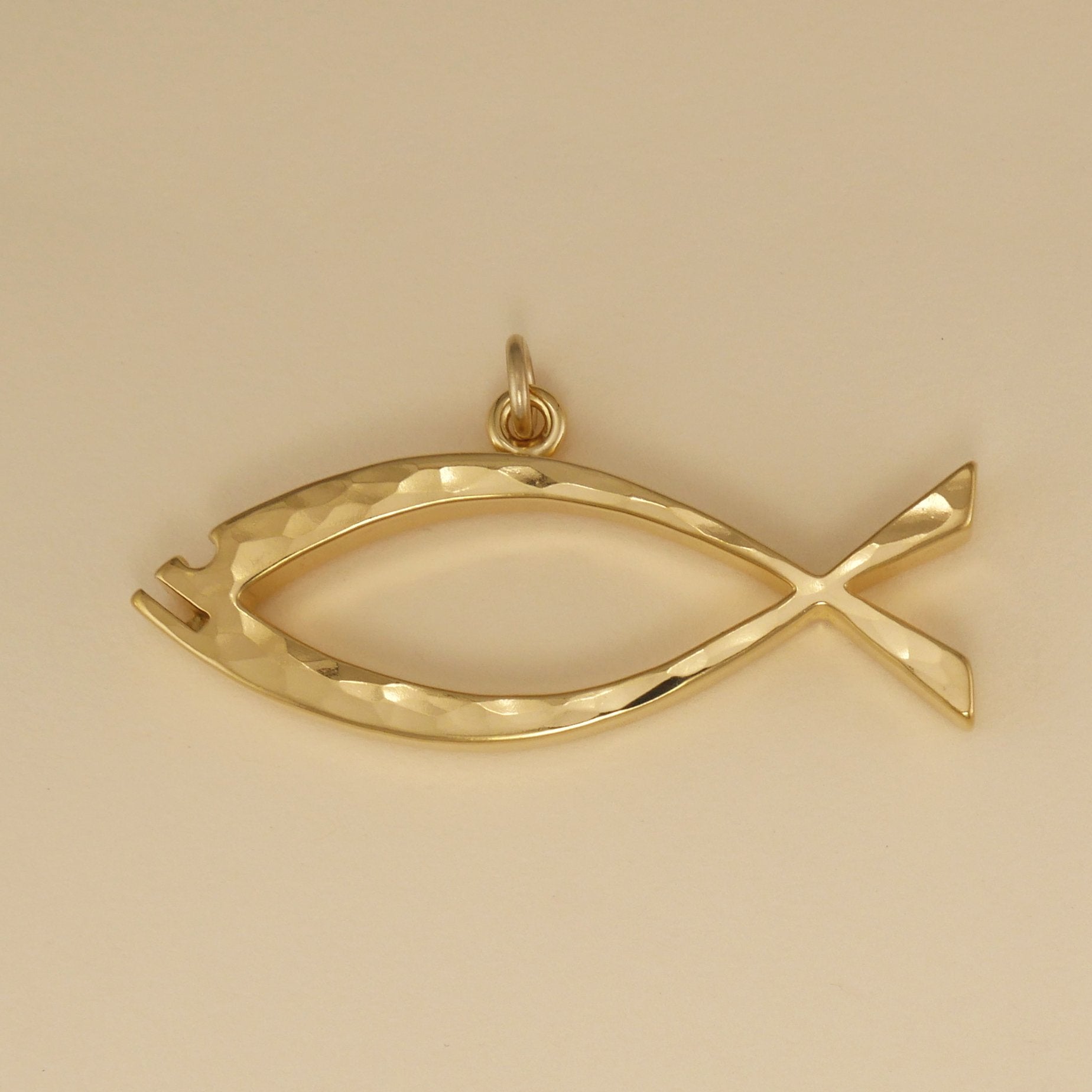 Hammer Faced Jesus Fish Pendant - Charmworks