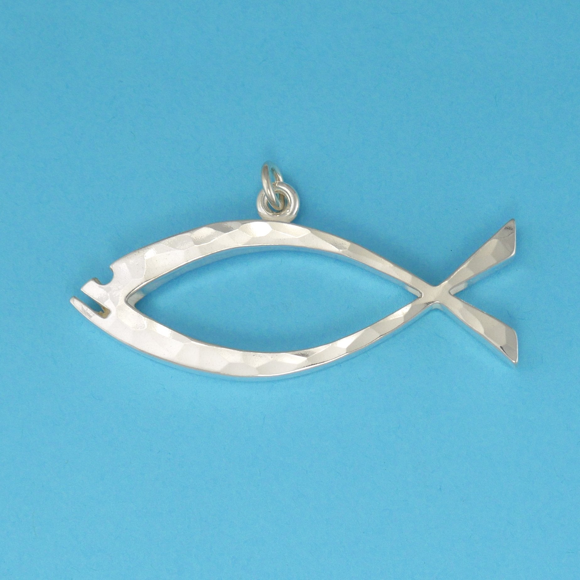 Hammer Faced Jesus Fish Pendant - Charmworks