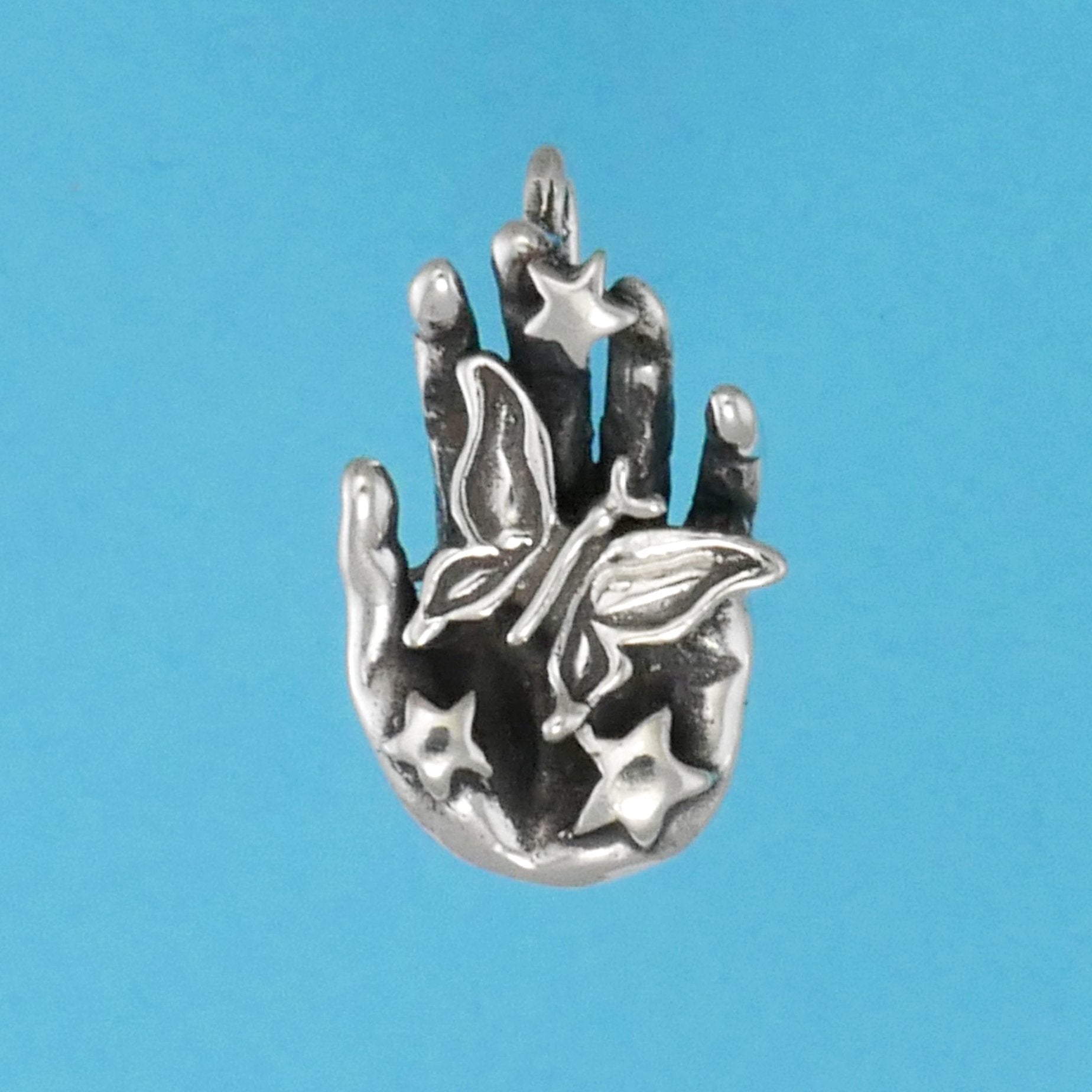 Butterfly In Hand Pendant - Charmworks