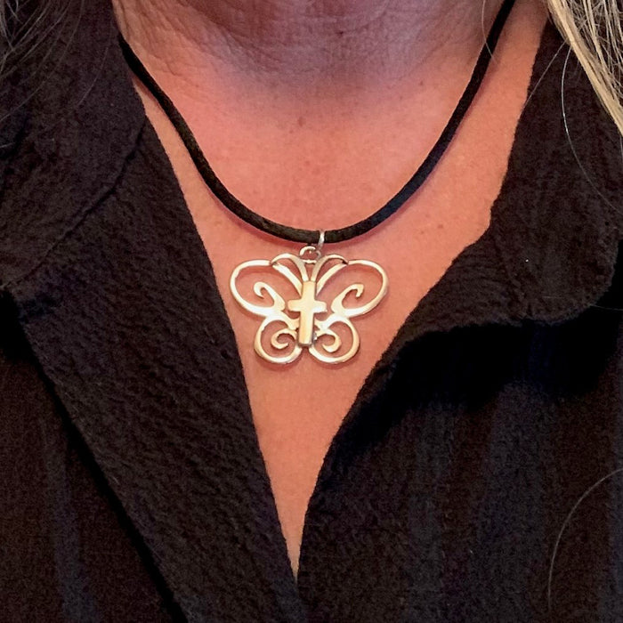 Butterfly Cross Pendant - CharmWorks