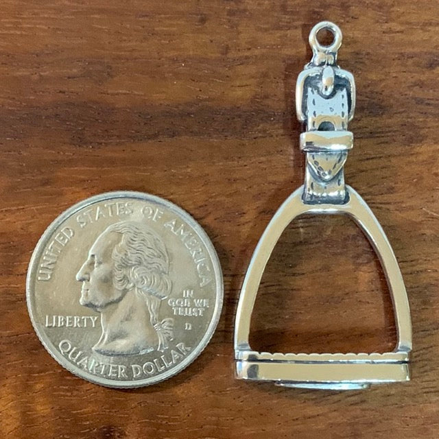 English Stirrup With Leather Pendant - CharmWorks