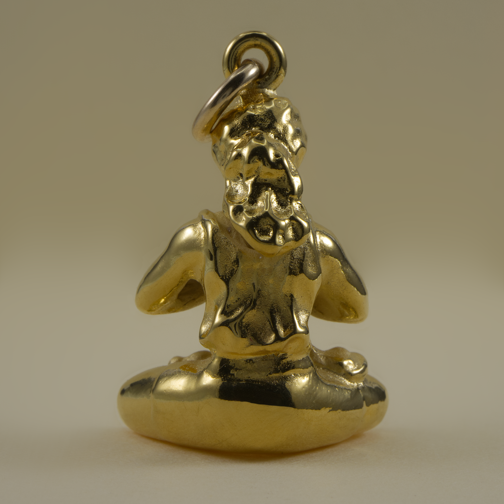 Gold Vermeil Yoga Lotus Pose charm or pendant - Back View -  CharmWorks