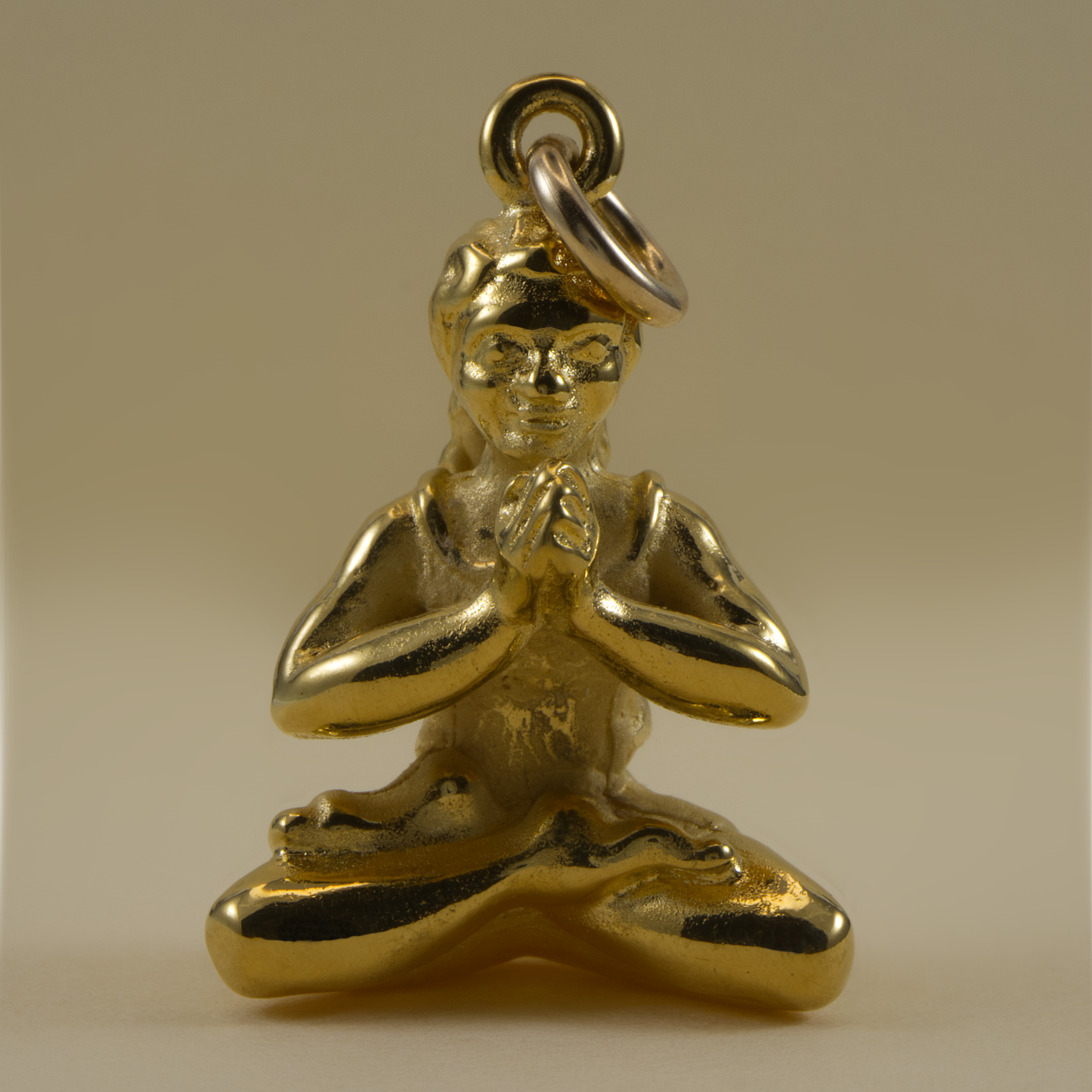 Gold Vermeil Yoga Lotus Pose charm or pendant - CharmWorks