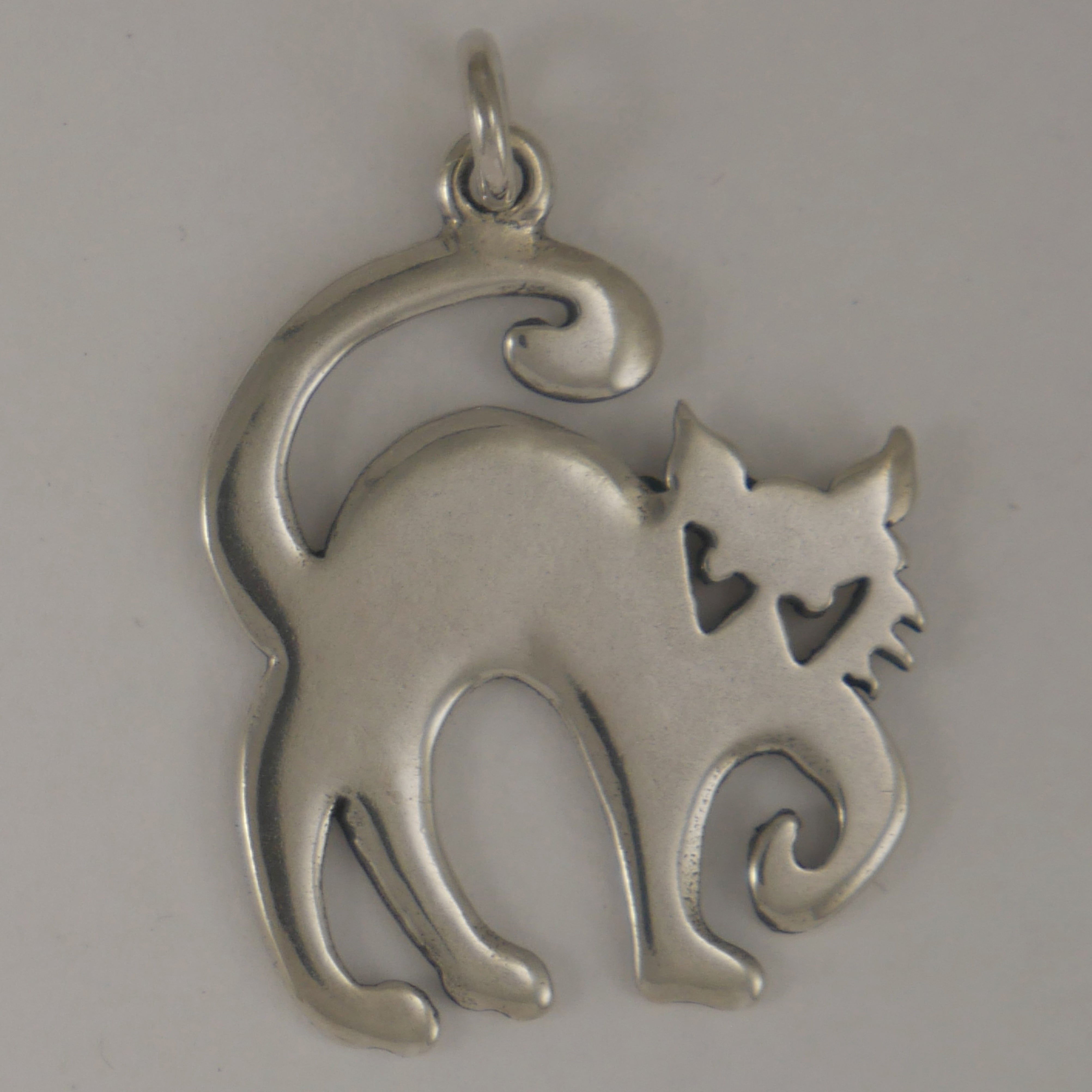 Silver cat-shaped pendant - Charmworks