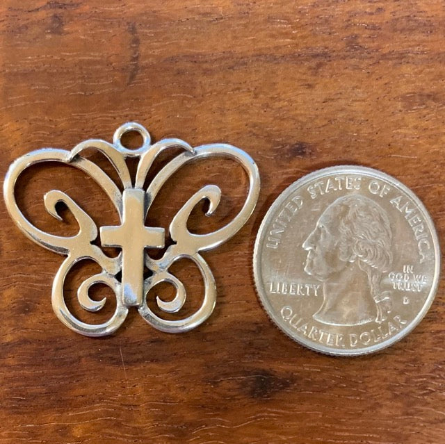 Butterfly Cross Pendant - CharmWorks