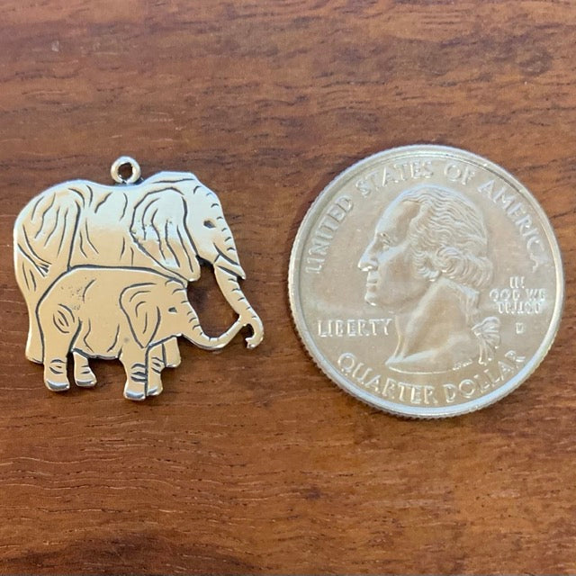 Elephant Mama And Baby - CharmWorks