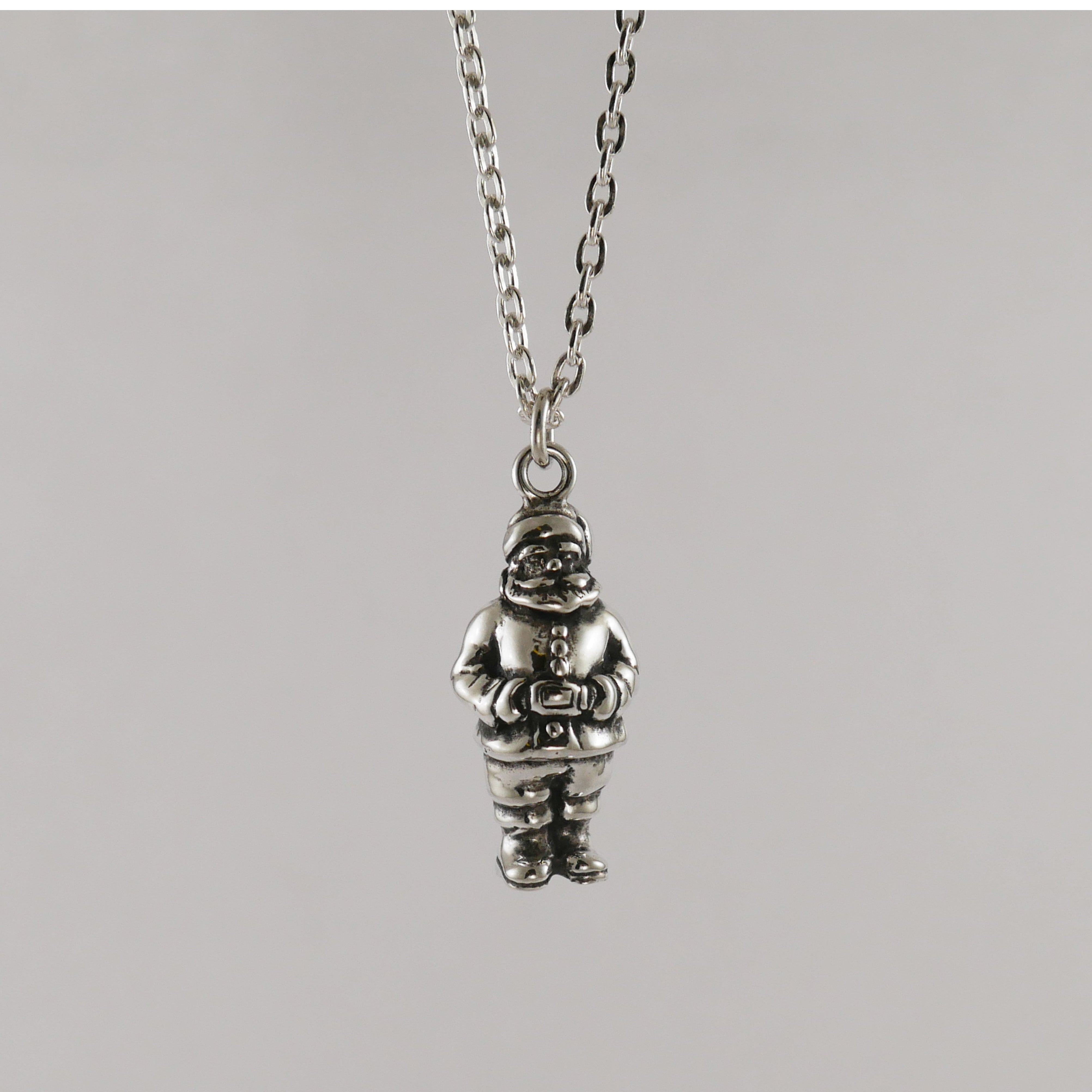 Sterling Silver Santa Claus Pendant on a chain 