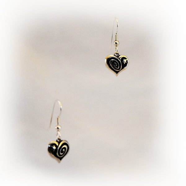 Swirl And Star Heart Earrings - Charmworks