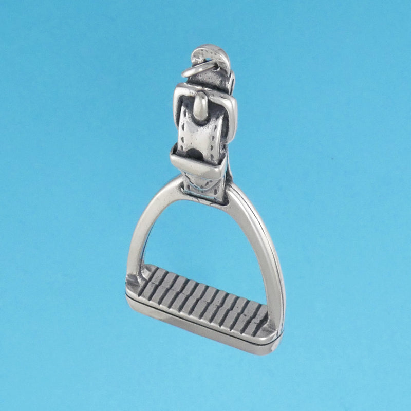 English Stirrup With Leather Pendant - Charmworks