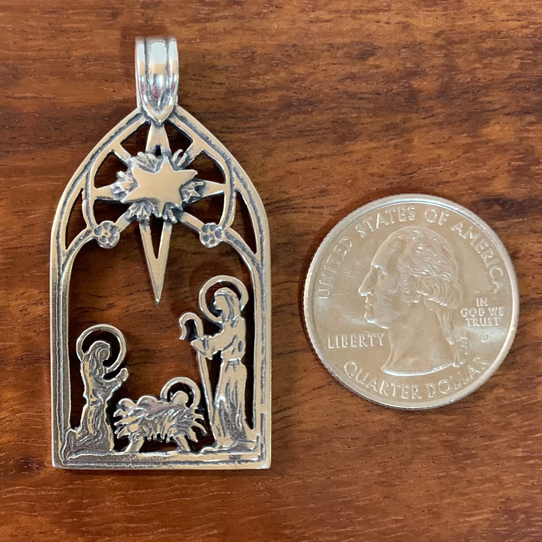 Nativity Scene Pendant Christmas Jewelry CharmWorks