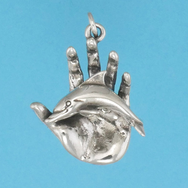 Hand Holding Dolphin Pendant - Charmworks