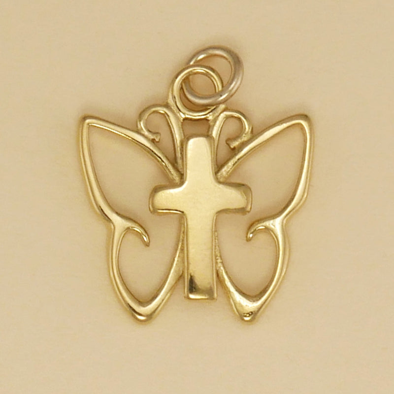 Simple Butterfly Cross Charm - Charmworks