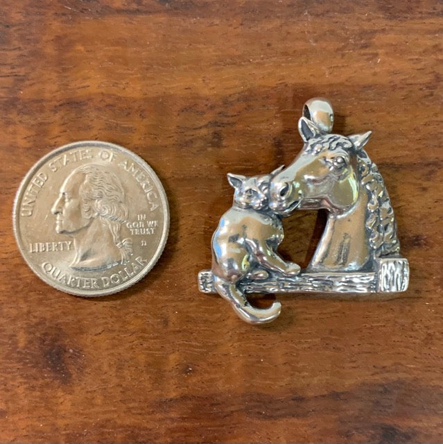 Cat With Horse Pendant - Charmworks