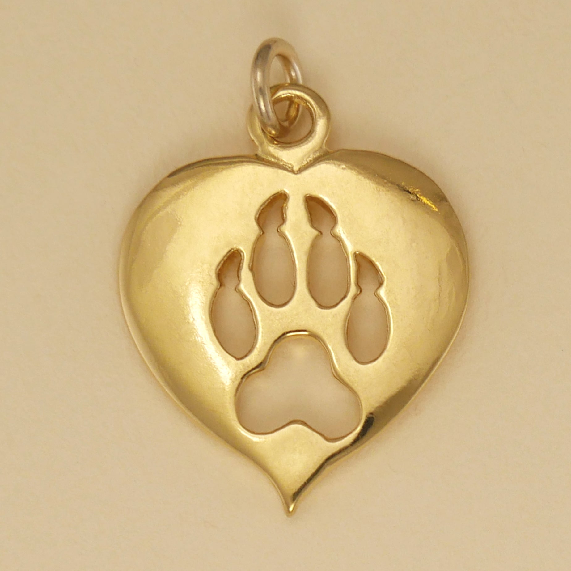 Dog Paw Print Heart Charm - Charmworks