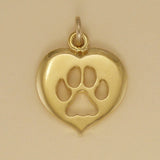 Cat Paw Print Heart Charm - Charmworks