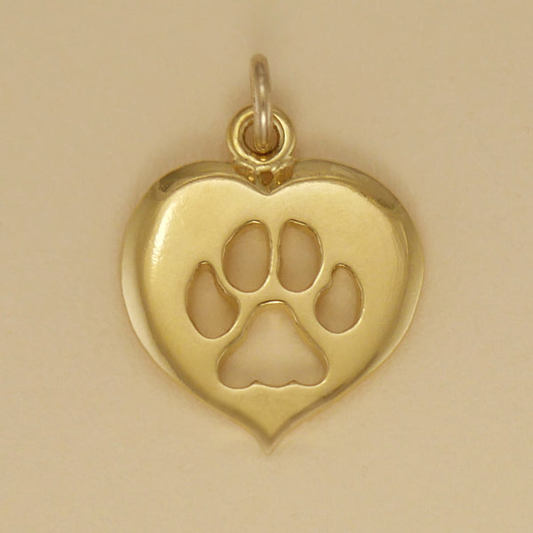 Cat Paw Print Heart Charm - Charmworks