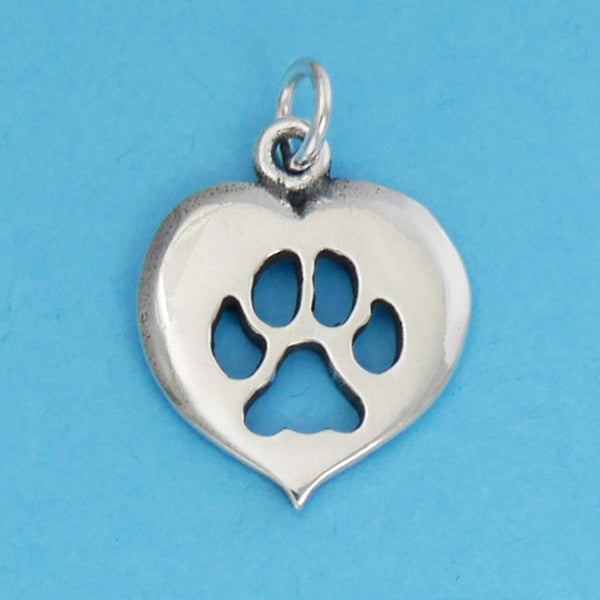 Cat Paw Print Heart Charm - Charmworks