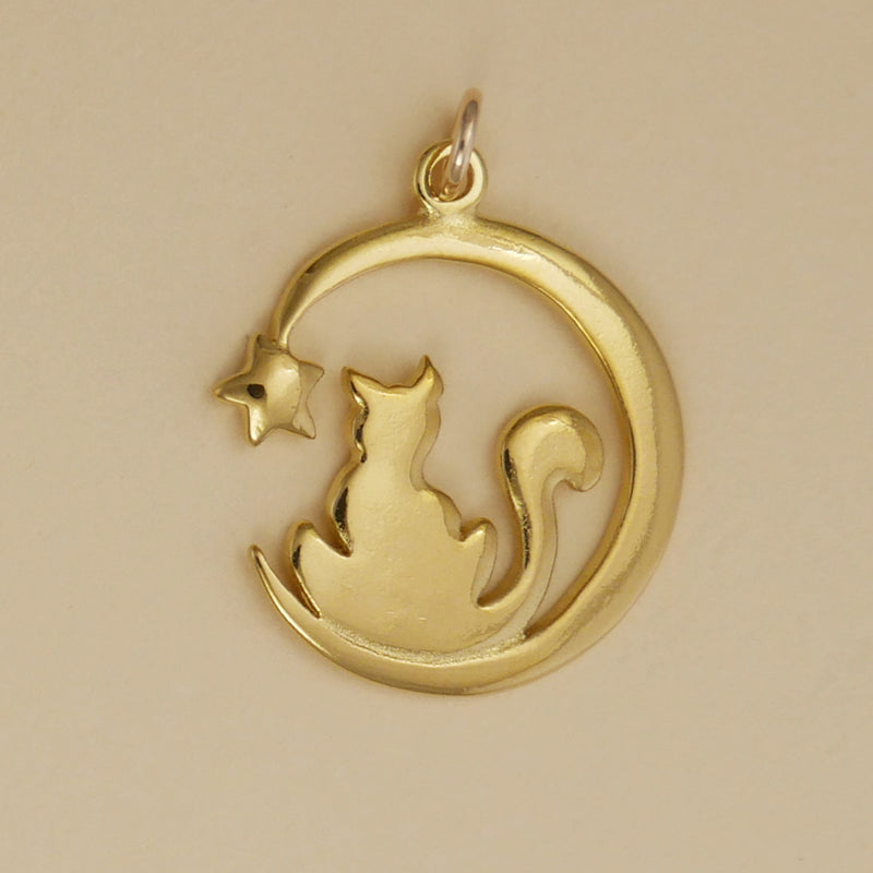 Cat And Moon Charm - Charmworks