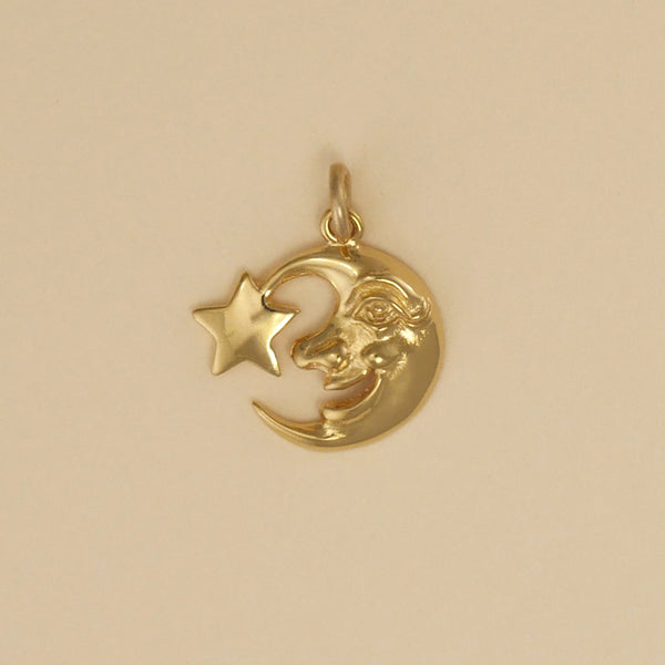 Moon Face With Star Charm - Charmworks