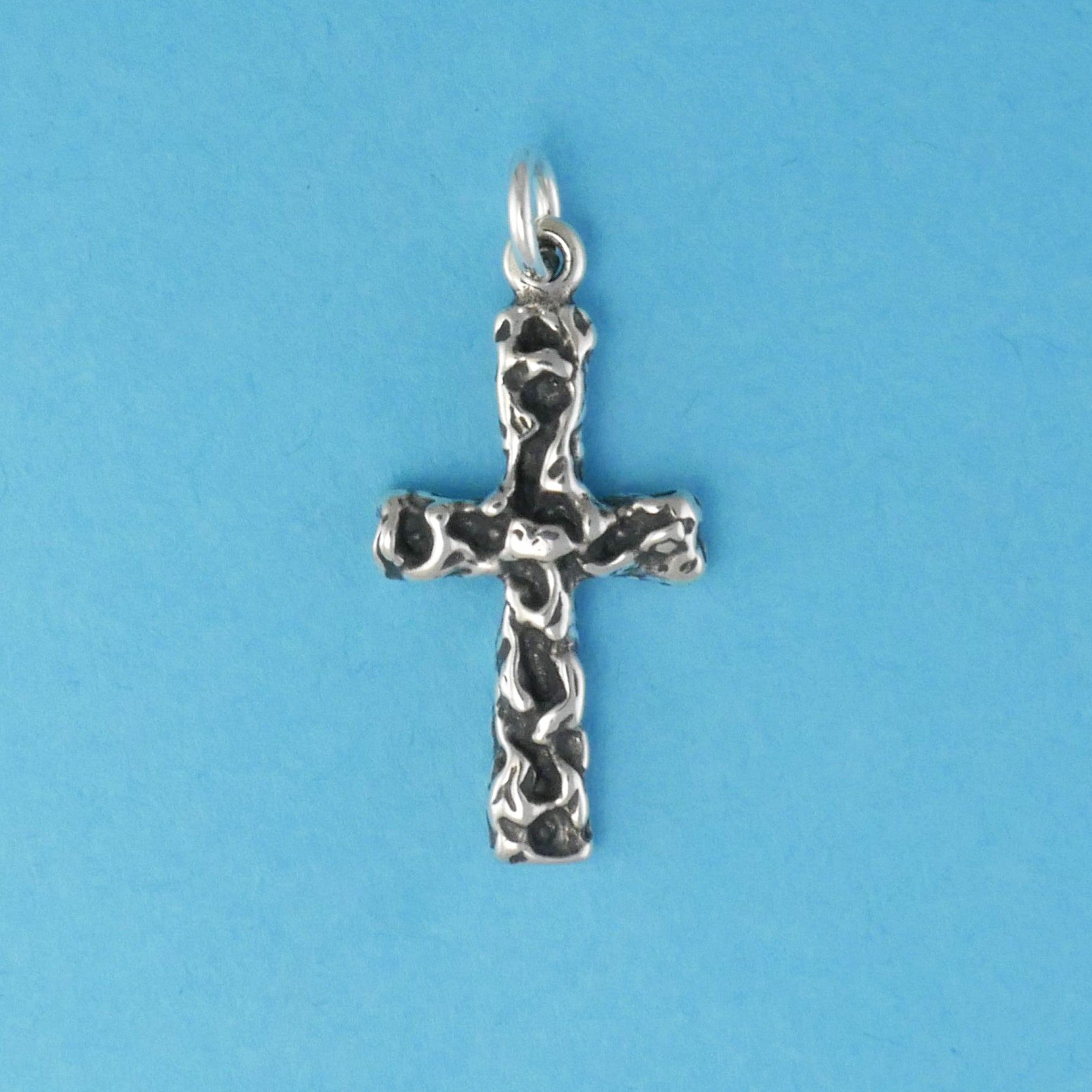 Textured Cross Charm - Charmworks