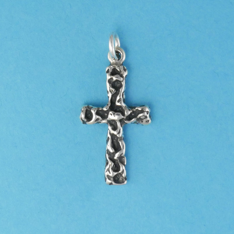 Textured Cross Charm - Charmworks