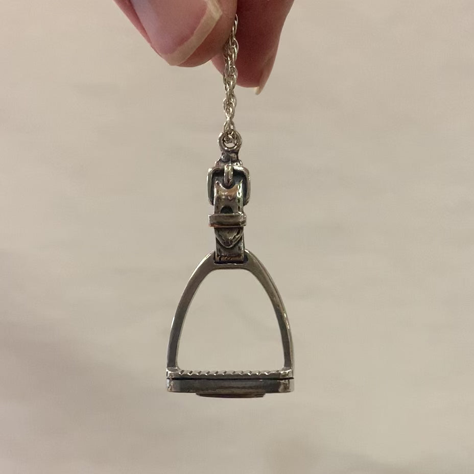 English Stirrup With Leather Pendant - Charmworks