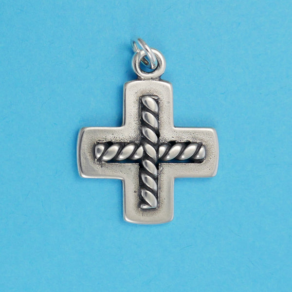 Greek Cross With Wire Twist Charm - Charmworks
