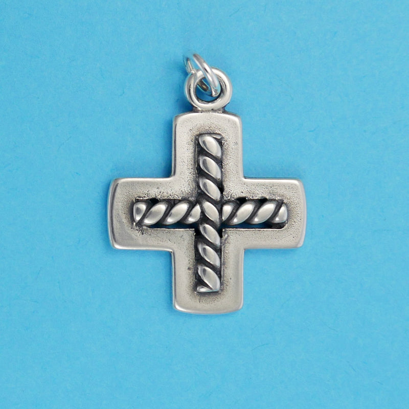 Greek Cross With Wire Twist Charm - Charmworks