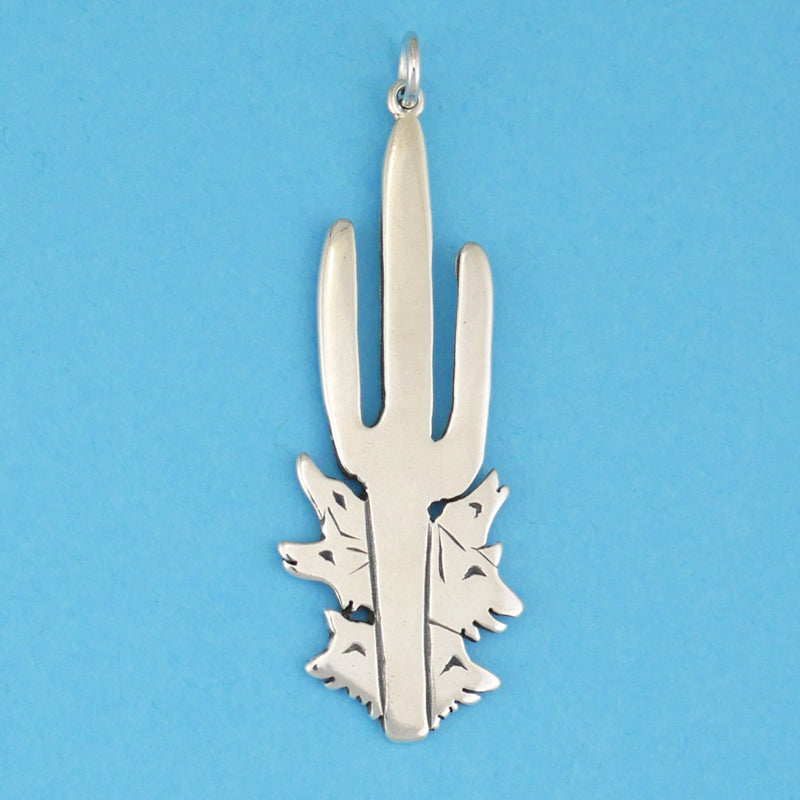 Saguaro And Coyotes Pendant - Charmworks