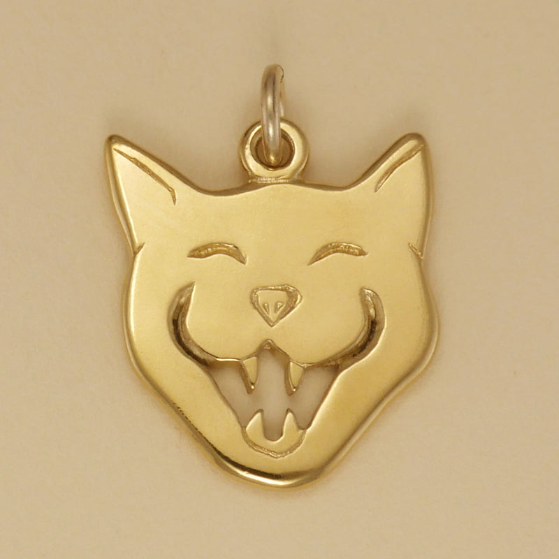 Laughing Cat Face Charm - Charmworks