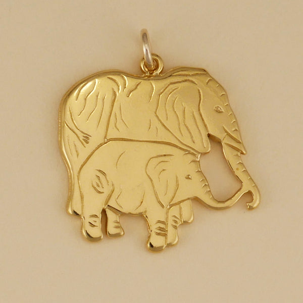 Elephant Mama And Baby Pendant - Charmworks