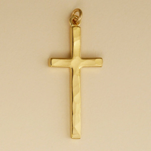 Hand Hammered Thin Cross Charm - Charmworks
