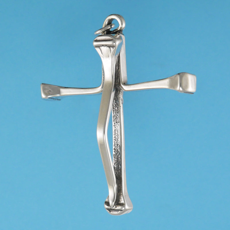Horseshoe Nail Cross Pendant | Equestrian Jewelry | CharmWorks Sterling Silver / Small - Charmworks