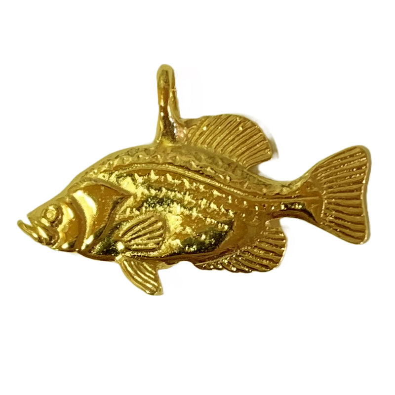 Crappie Charm | Fishing Jewelry | CharmWorks Gold Vermeil Pendant - Charmworks