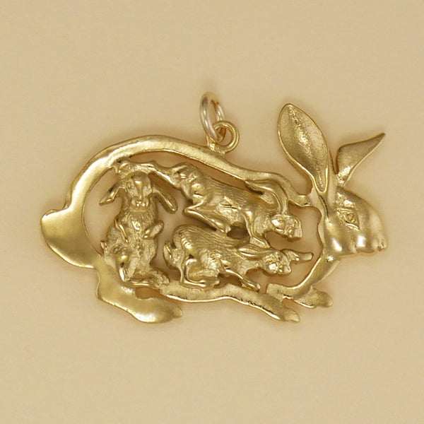 Bunny Rabbit With Babies Charm - Charmworks